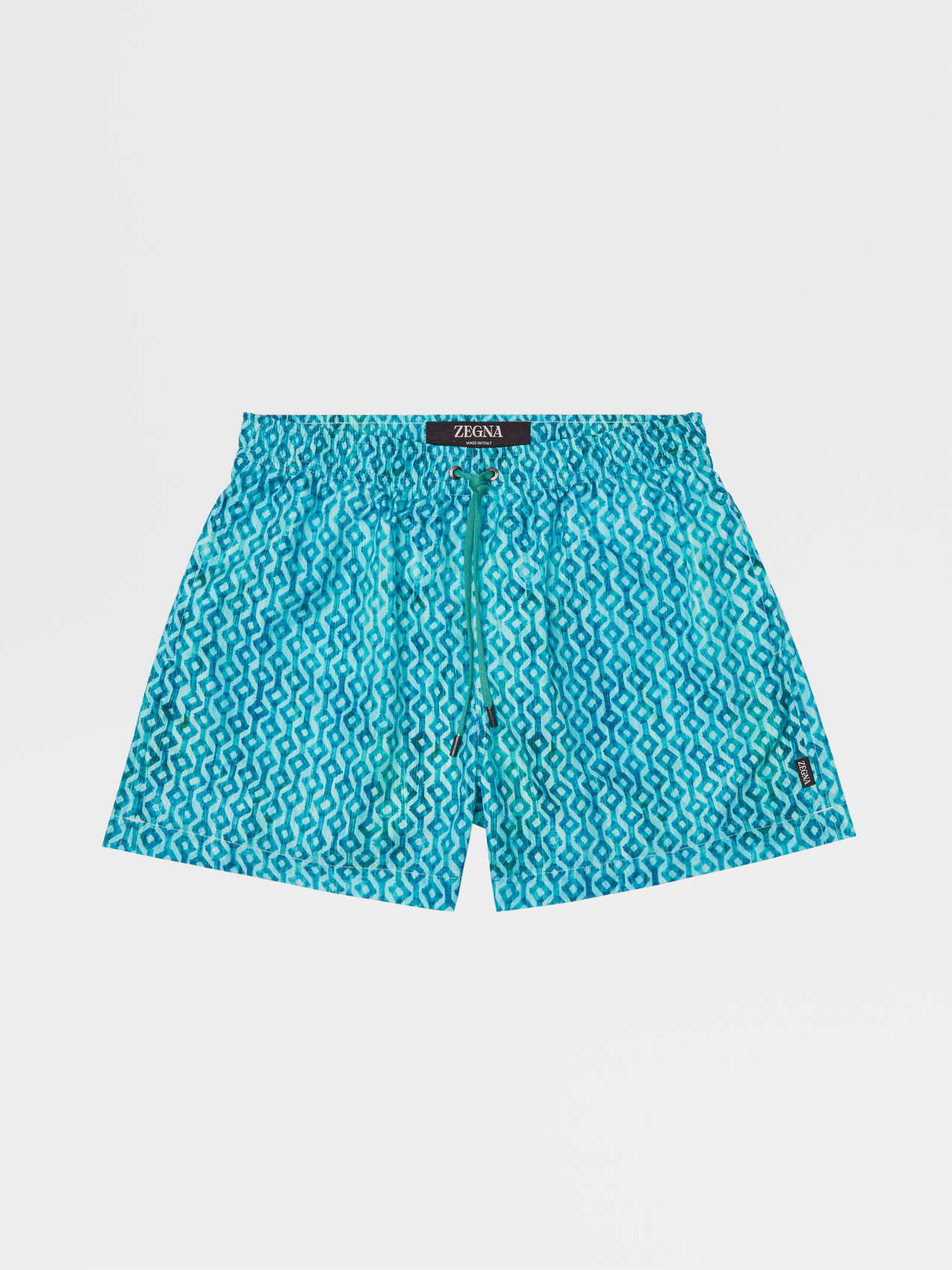 Shorts de Playa Estampados en Tejido Técnico Verde Agua